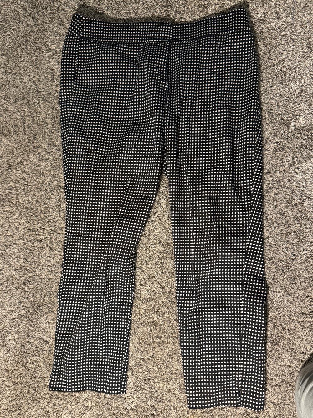 Talbots Petites Black and White Polka Dot Slim Ankle Pants